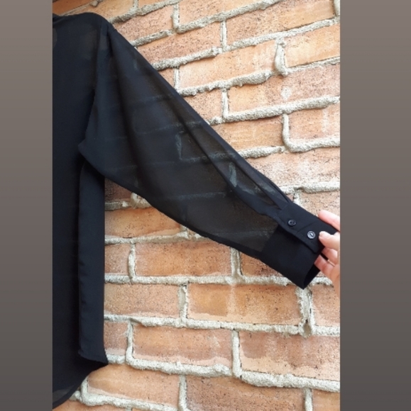 Buffalo David Bitton Sheer Black Button Down Shirt - Picture 9 of 10